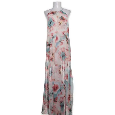 Halterneck dress (Beige, Multicolored) from Zara Woman Premium Collection Polyester