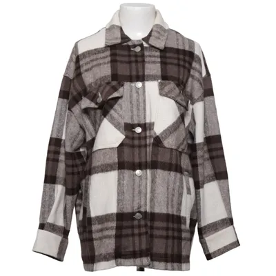 Overshirt (Brown, White) from Dilvin Woman Acrylic, Polyester, Wool