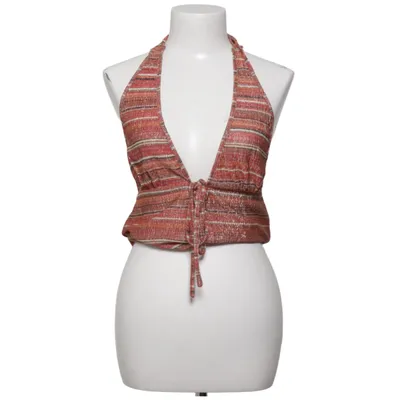 Halterneck top (Rød, Beige, Hvid)