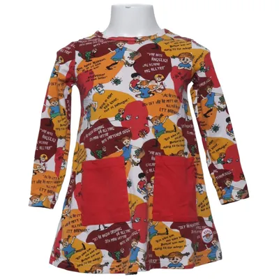 Dress (Red, Yellow, Multicolored) from Pippi Långstrump Elastane, Organic cotton