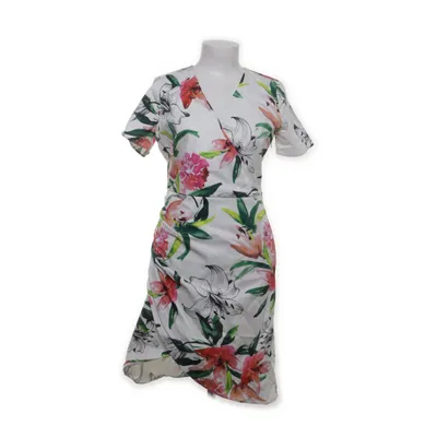 Robe portefeuille (Blanc, Multicolore) de Orsay Coton, Élasthane