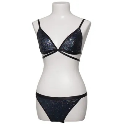 Bikini (Blå, Sort) fra Missguided Bomuld, Elastan, Polyamid