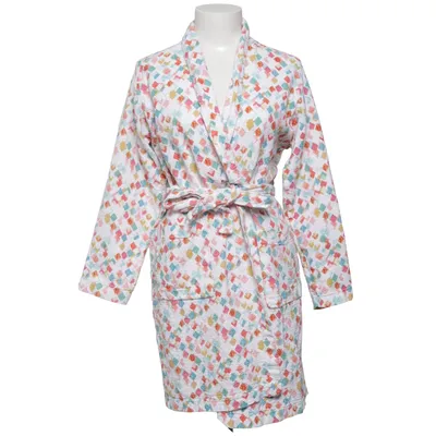 Bathrobe (White, Multicolored) from Madame Coco Cotton
