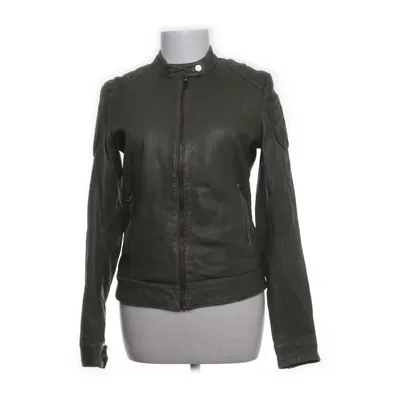 Leren jack (Groen) van Goosecraft Leer, Katoen, Polyester