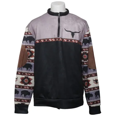 Fleece sweater (Black, Multicolored) Polyester