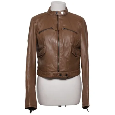 Læderjakke (Brun) Læder, Polyester