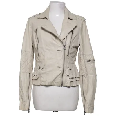Bikerjacka (Beige) från Juicy Couture Acetat, Skinn, Polyester, Viskos