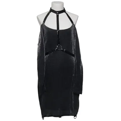 Klänning (Grå, Silverfärgad) från Killstar Metallfiber, Polyamid, Polyester