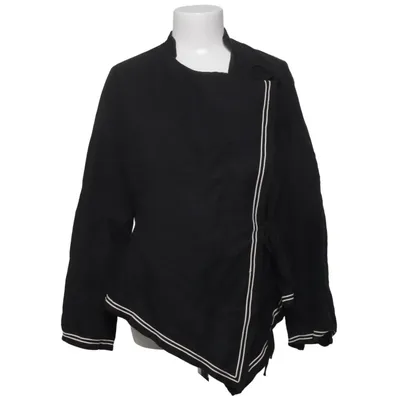 Blouse portefeuille (Noir) de Ritva Falla Coton, Cupro, Lin