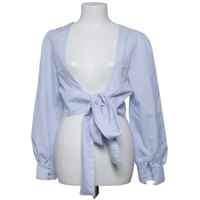 Slå-om bluse (Blå, Hvid) fra English Factory