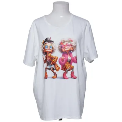 T-shirt (Wit, Meerkleurig) Elastaan, Polyester