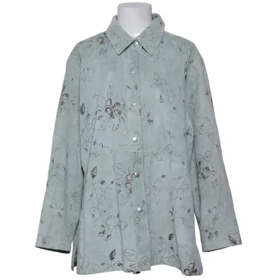 Leather jacket (Gray) from Denim & Co Leather, Polyester