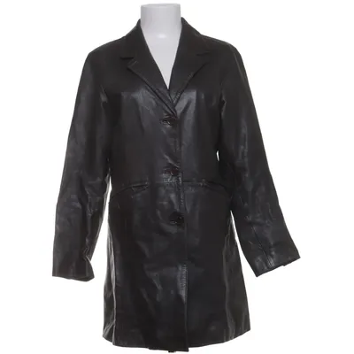 Leren jas (Grijs) van SAKI Leather Leer, Polyester