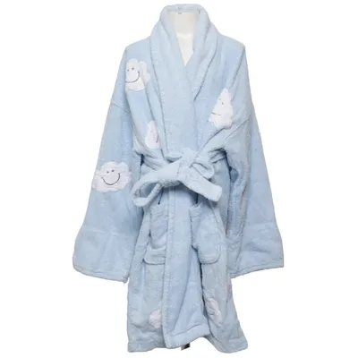 Bathrobe (Blue, White) from Elegant Apparel Cotton
