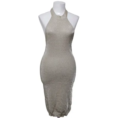 Halterneck dress (Gold) from Mystery Jane Metallic fiber, Viscose