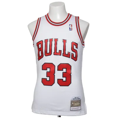 Basketball shirt (White, Red) from Mitchell & Ness Polyester