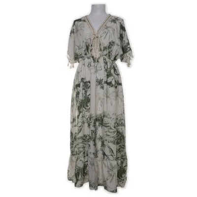 Långklänning (Vit, Grön) från Pronto Moda Viskos