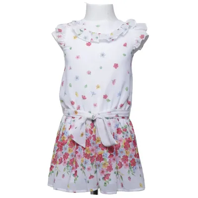 Jurk (Wit, Meerkleurig) van Mayoral Katoen, Polyester