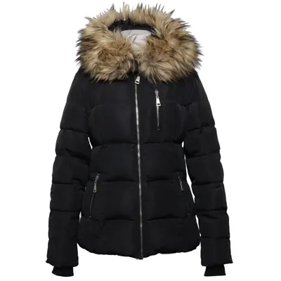 Winterjas (Zwart) van Diabless Katoen, Elastaan, Imitatiebont, Polyester