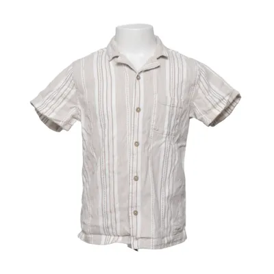 Short sleeve shirt (Beige, White) from Newbie by KappAhl Cotton, Viscose