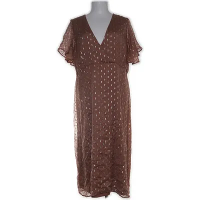 Wrap dress (Brown, Silver) from Zay Polyester, Viscose