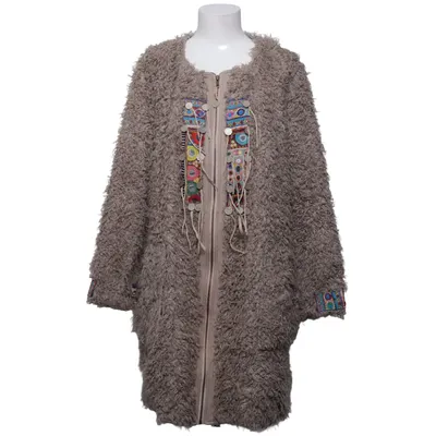 Coat (Beige, Multicolored) from Agencies Turquoise Acrylic, Polyester