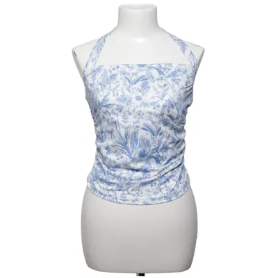 Halter neck top (Blue, White) from Shein Elastane, Polyester