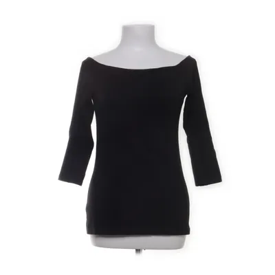 Langærmet t-shirt (Sort) fra H&M Basic Bomuld, Elastan