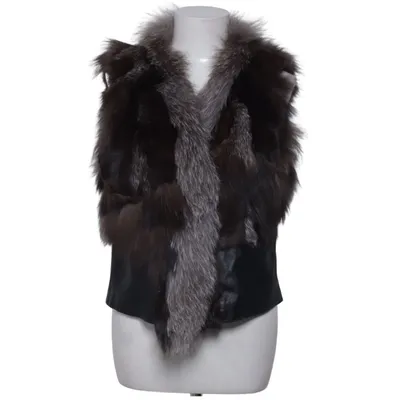 Fur vest (Brown, Black) from Uldahl Fox fur, Leather