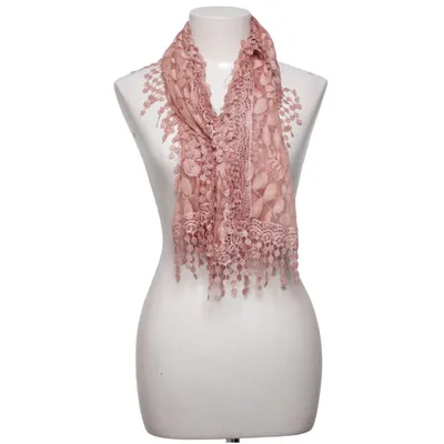 Sjal (Rosa) Bomull, Silke