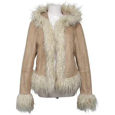 Shearlingjacka (Beige, Vit) från Urban Outfitters Akryl, Polyester