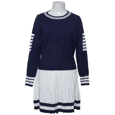 Jurk (Blauw, Wit) Polyester