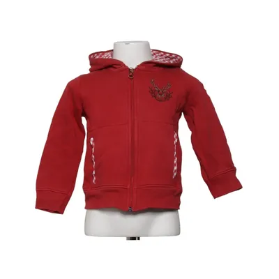 Hoodie (Red, White) from Isar-Trachten Cotton, Polyester