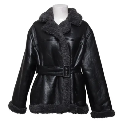 Shearlingjacka (Svart, Grå) från Gina Tricot Bomull, Polyester, Polyuretan