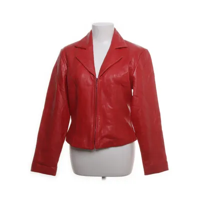 Leren jack (Rood) van Jacqueline de Yong Polyester, Leer