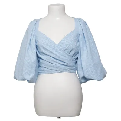 Wrap blouse (Blue, White) from Adoore Cotton