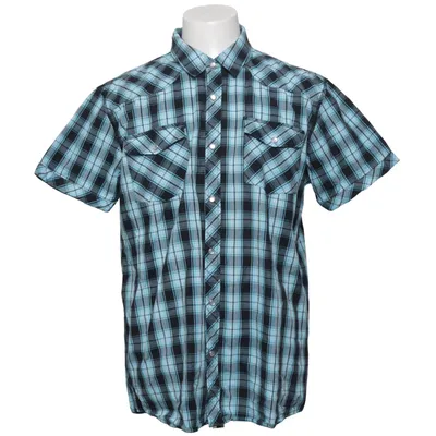 Short sleeve shirt (Blue, Black, White) from Stuf Cotton