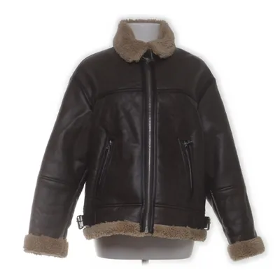 Shearlingjacka (Brun, Beige) från Bershka Polyester, Polyuretan