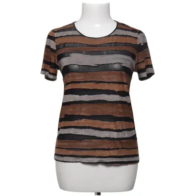 T-shirt (Noir, Marron, Gris) de Prêt à Porter Polyester, Viscose