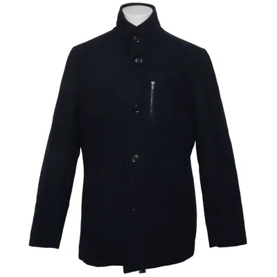 Coat (Blue) from Pre End Polyester, Wool