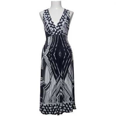 Robe longue (Bleu, Blanc) de Do Do Coton, Polyester