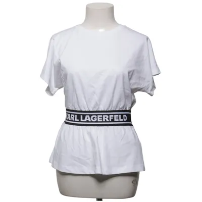 T-shirt (Hvid, Sort) fra Karl Lagerfeld Bomuld