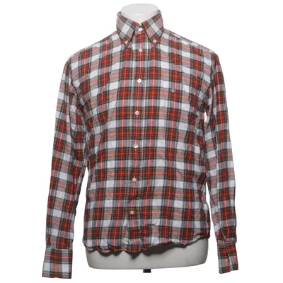 Buttondown-skjorta (Röd, Vit, Blå) från Morris Bomull