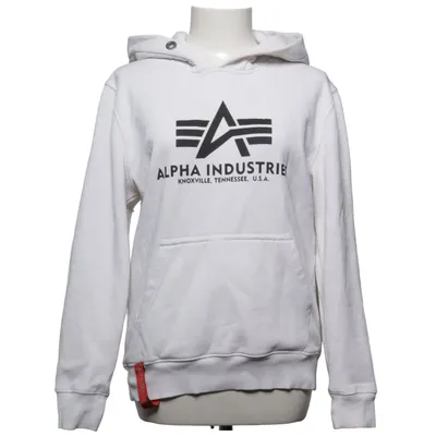 Huvtröja (Vit) från Alpha Industries Bomull, Polyester