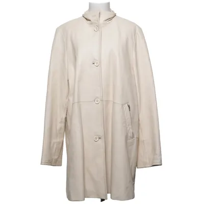 Leather coat (Beige) from Alexandra Exclusive Leather, Polyester
