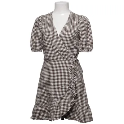 Wrap dress (Brown, White) from & Other Stories Linen