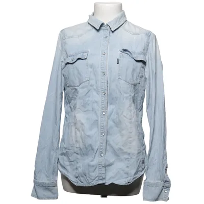 Denim blouse (Blauw) van Dobber Katoen