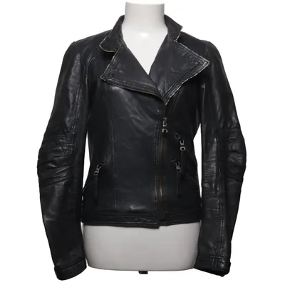 Bikerjack (Zwart) van Oakwood Leer, Polyester, Viscose