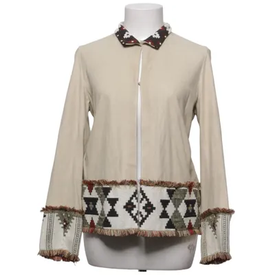 Läderjacka (Beige, Flerfärgad) Skinn