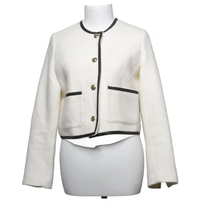 Jacket (White, Black) from Malina Leather, Polyester, Viscose, Wool